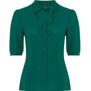 Clara Neck Bow Button Down